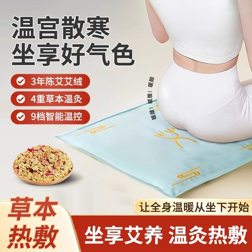 坐垫加热办公室取暖神器家用保暖养生电加热艾灸毯发热艾绒座椅垫
