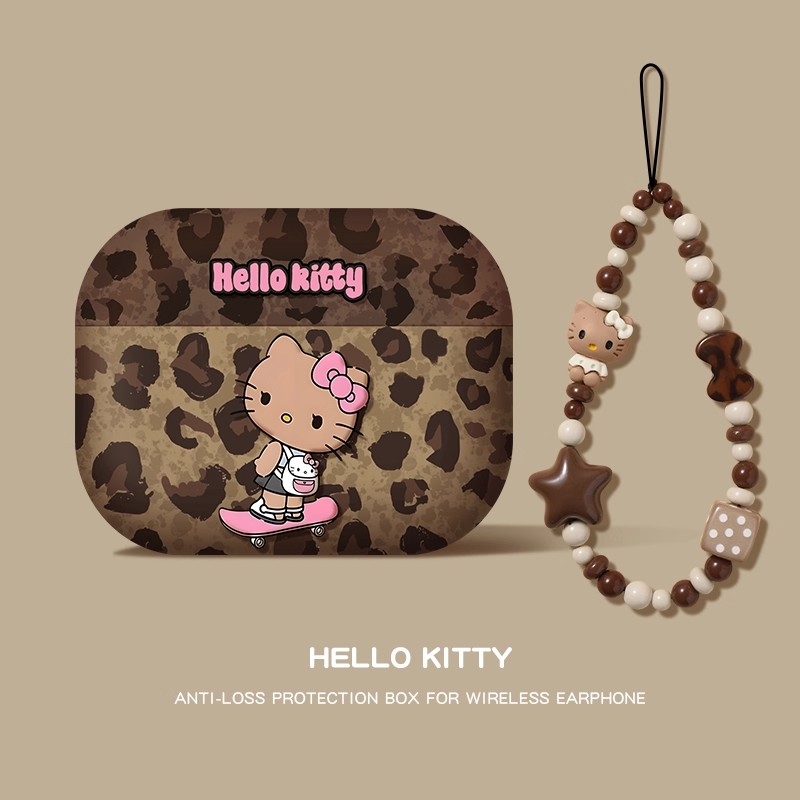 豹纹kt适用airpods4保护壳airpodspro3苹果耳机套airpodpro3降噪版3代air4蓝牙二代hellokitty盒airpodspro2