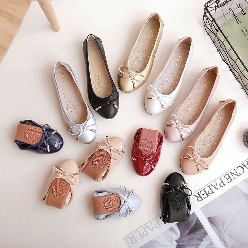 单鞋女蛋卷鞋软底豆豆鞋浅口大码41-43shoeswomen平跟软面圆头