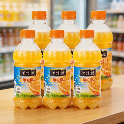 美汁源果粒橙小瓶装300ml*1/3/6/12瓶小包装便携便宜橙汁饮料