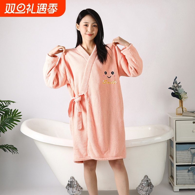 浴袍浴巾可穿可裹浴巾加厚吸水女士学生秋冬柔软速干洗澡浴衣睡袍