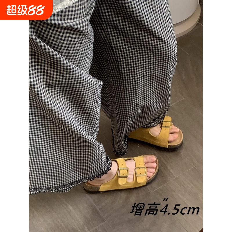 赵露思同款勃肯鞋女2025新款百搭厚底拖鞋外穿海边沙滩凉拖子潮夏