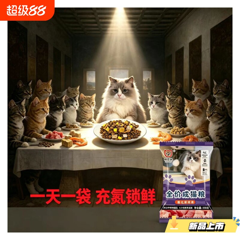 猫粮鲜肉流浪猫布蓝猫试吃体验装宠物粮小包装便携三文鱼油主粮图片