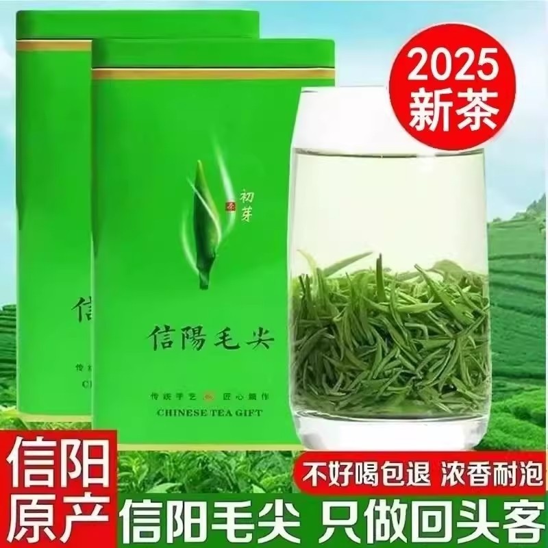 信阳毛尖茶2025新茶一级绿茶雨前高山嫩芽浓香型茶叶250g散装