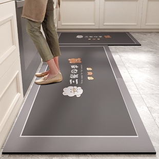 厨房地垫2025新款 防滑防油可擦免洗地毯硅藻泥吸水垫专用长条脚垫