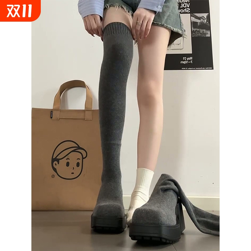 复古小个子高跟弹力过膝靴女2025新款秋季两穿显瘦长筒袜子瘦瘦靴