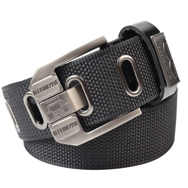 多孔针扣青年腰带男士百搭帆布皮带学生尼龙军训加长牛仔裤带女潮