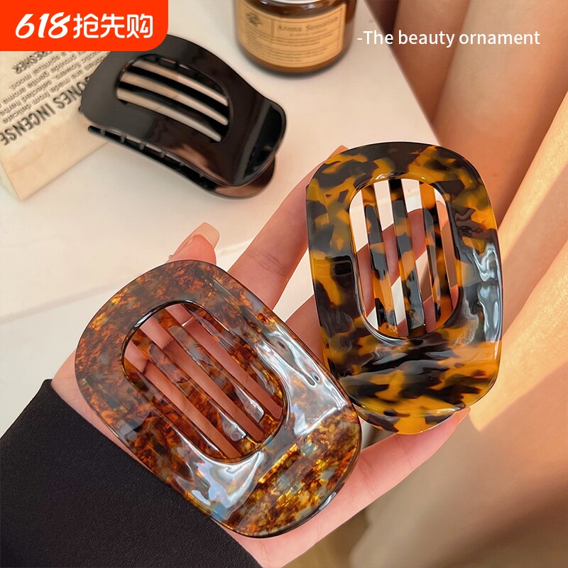 不硌头鲍鱼抓夹女圆形扁平后脑勺盘发夹扎发弧形马尾夹发卡发饰品