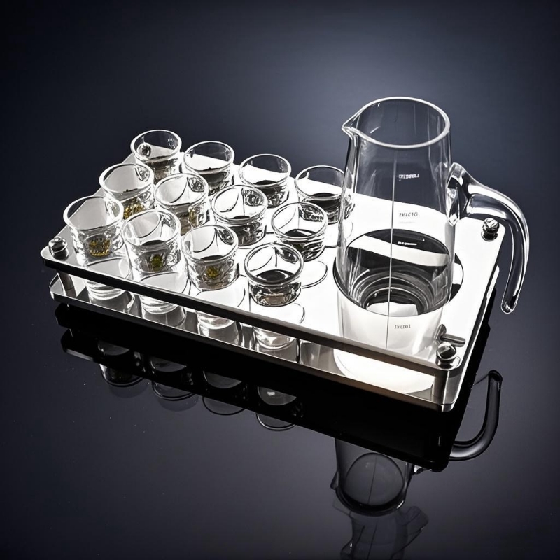 酒吧子弹杯洋酒杯子一口杯套装亚克力ktv玻璃杯白酒杯分酒器酒盅