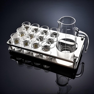 酒吧子弹杯洋酒杯子一口杯套装 亚克力ktv玻璃杯白酒杯分酒器酒盅