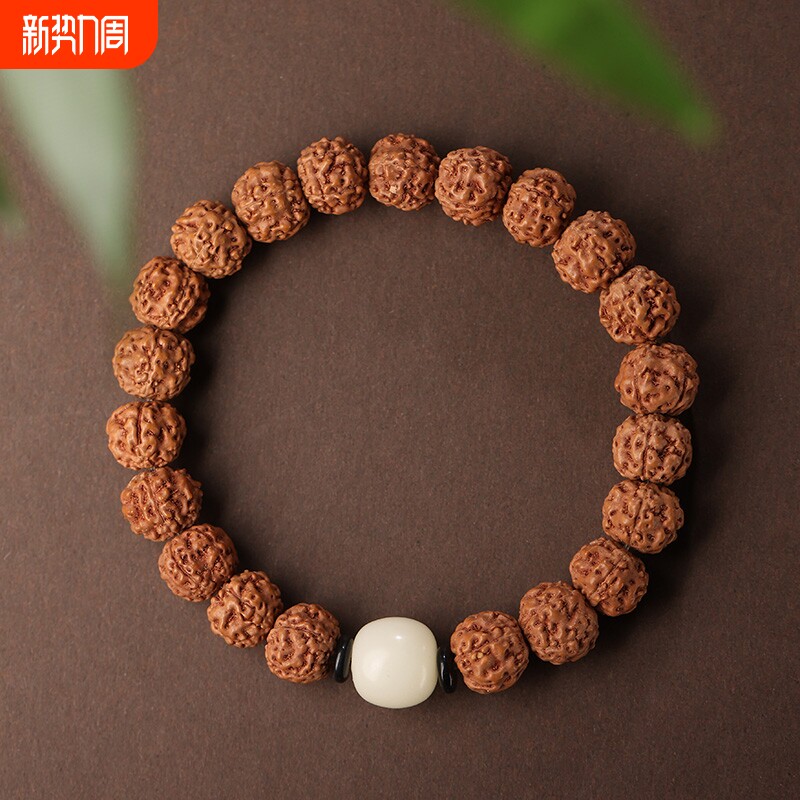 小金刚菩提子手串单圈手链男士核桃文玩佛珠盘玩女念珠龙鳞纹玉化
