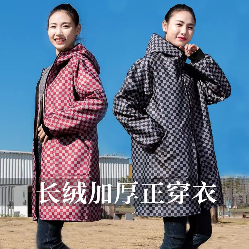 加绒保暖罩衣女冬季加厚可外穿