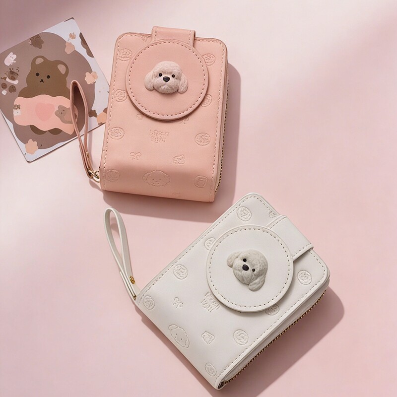 2026卡通面包小狗卡包精致可爱软萌钱包手拿包证件收纳包多卡位