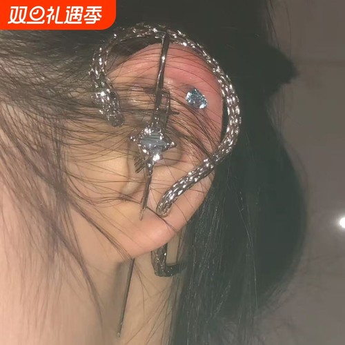 欧美夸张蛇形耳挂复古小众耳骨夹简约小蛇耳钉蛇耳环时尚耳夹高级
