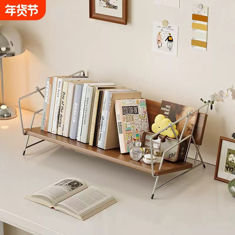 创意桌面书架学生书桌收纳置物架办公室桌上整理架书柜展示架铁艺,住宅家具,书架,淘宝优惠券,粉丝福利购,淘宝优惠卷