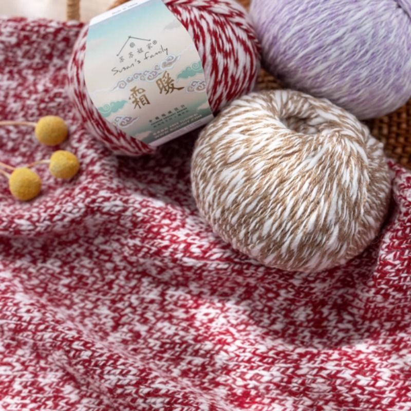 霜暖手工DIY羊毛羊绒手编钩针棒针围巾帽子衣服毛线团预