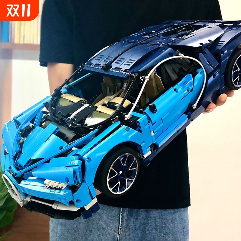 布加迪威龙跑车兼容乐高积木拼装玩具机械遥控赛车模型男孩子礼物