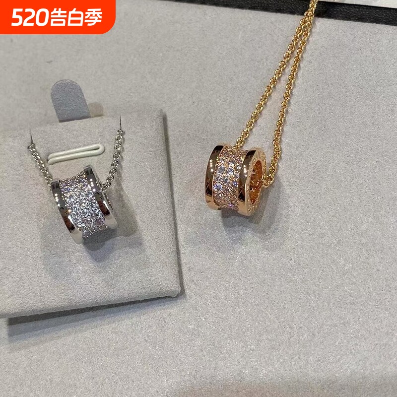 小蛮腰弹簧项链镀黑陶瓷小红人慈善款情侣锁骨链不掉色白金金色