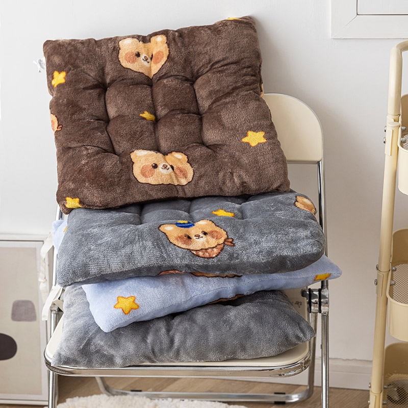 牛奶绒冬季坐垫加厚毛绒学生椅子垫可拆洗防滑柔软厚实椅垫办公室