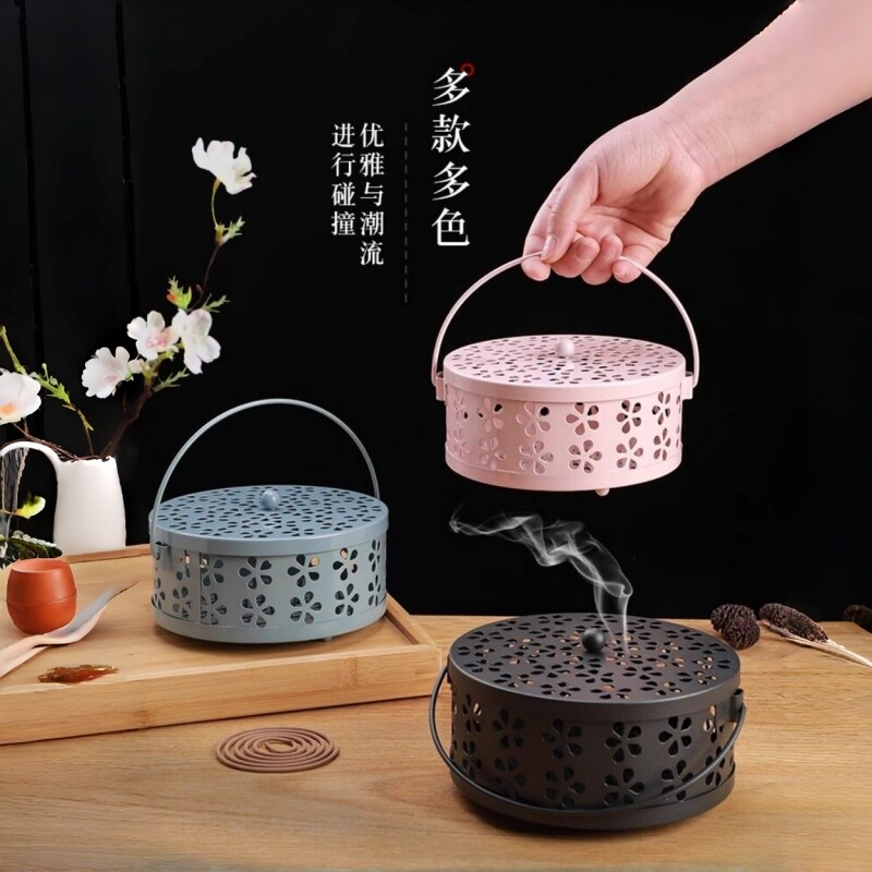 防火蚊香盒家用安全蚊香盘带盖蚊香架子收纳盒接灰盘蚊香炉防烫图片