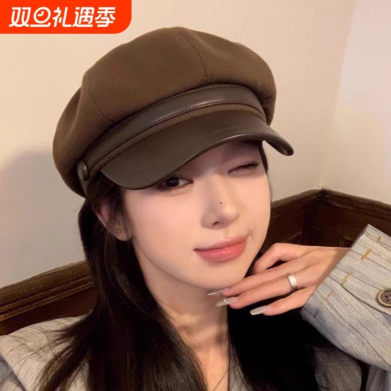 秋冬美拉德穿搭帽子女复古画家贝雷帽显脸小云朵八角帽潮百搭鸭舌