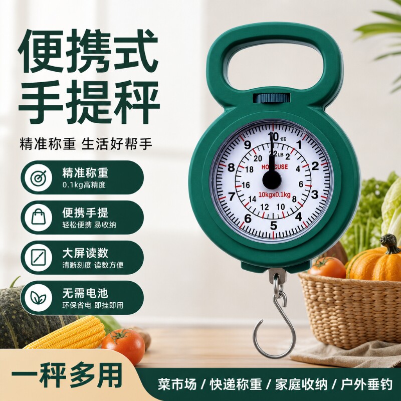 便携高精度手提电子秤弹簧家用买菜随身小勾秤迷你精准称重手提称