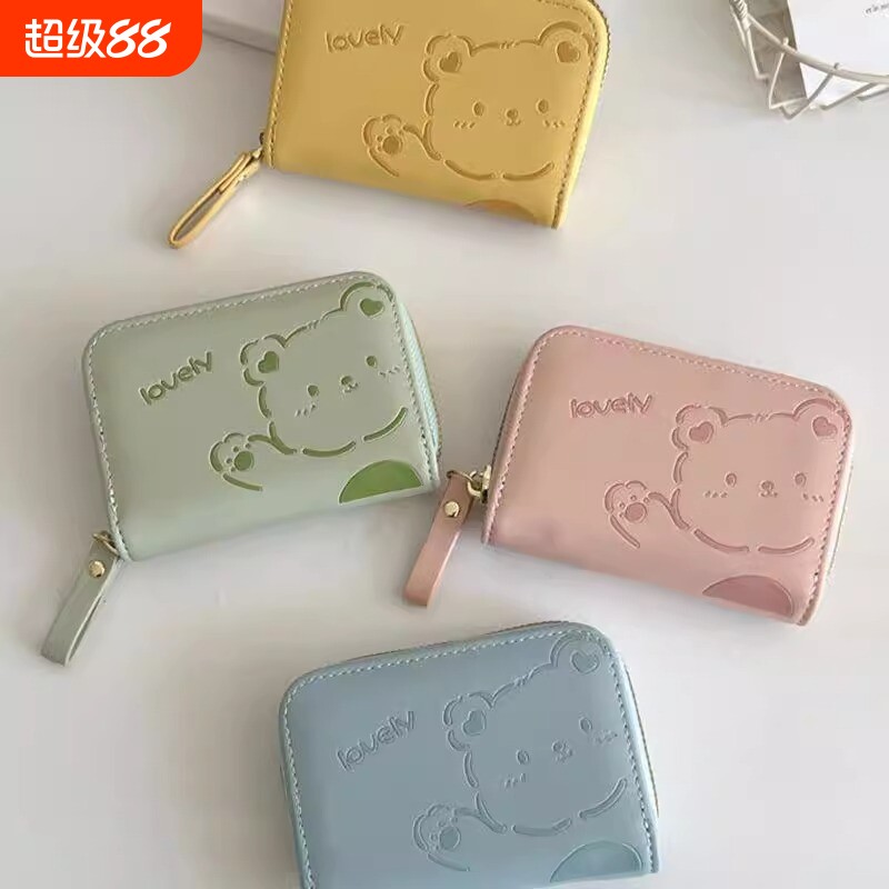 卡包2026新款学生便携拉链卡通多卡位可爱卡套零钱包小熊女生证件图片