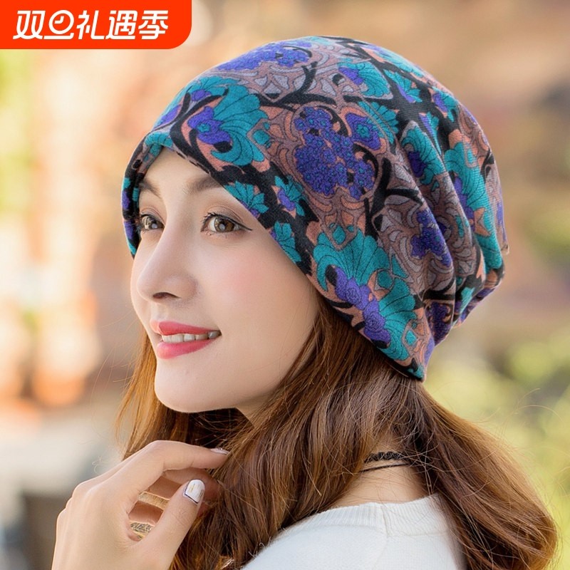 秋冬围巾扭扭帽女百变围脖多功能头巾防风面罩骑行保暖脖套月子帽