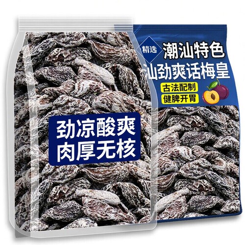 潮汕梅肉话梅皇无核劲凉九制梅肉果脯果干解馋小零食酸甜水果特色