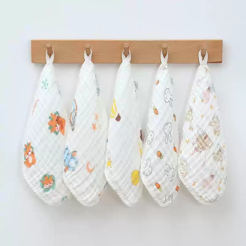 婴儿口水巾新生儿宝宝小方巾纯棉纱布儿童洗脸毛巾手帕巾