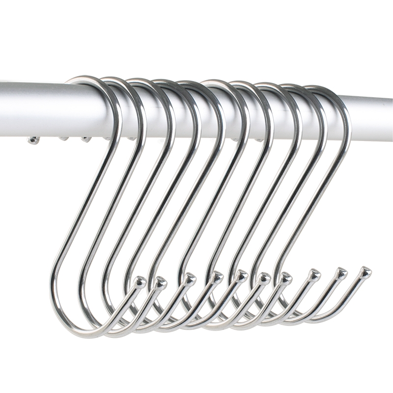 不锈钢s型挂钩大号厨房收纳s钩s挂钩免打孔挂钩S型勾子挂衣粘胶