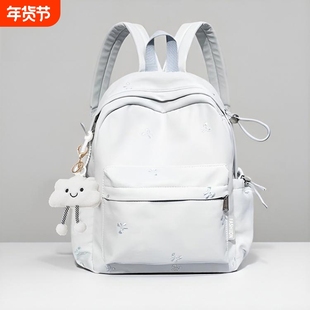 伊布古奇蝴蝶结轻便书包女学生小清新简约百搭双肩包森系少女背包