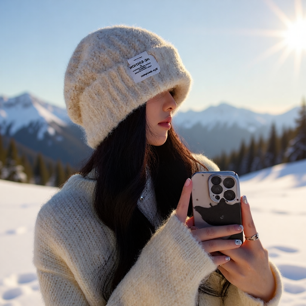 针织帽户外简约风女秋冬保暖帽子