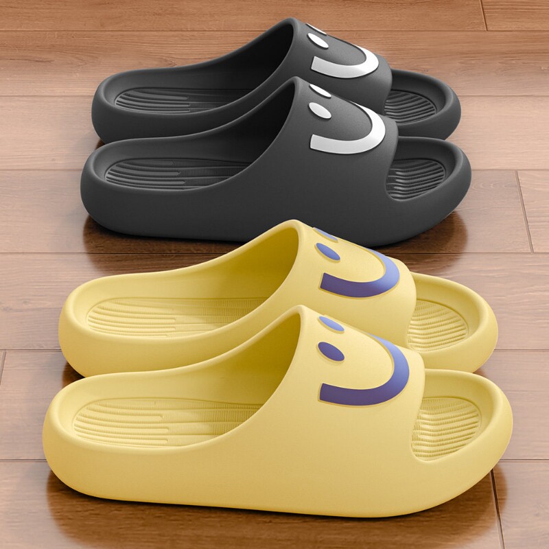 笑脸凉拖鞋女夏季可爱室内居家家用洗澡防滑踩屎感凉拖鞋男士外穿