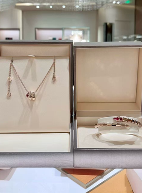 全新高定品质新春系列红钻红玛瑙项链弹簧小裙子扇形项链手链耳钉