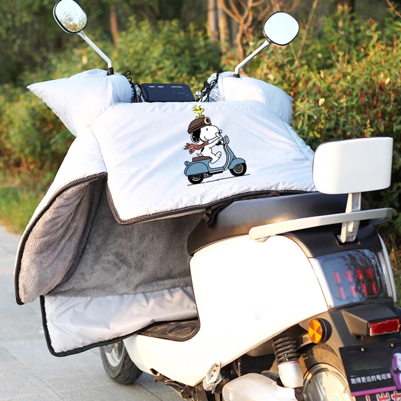 电动车挡风被加绒加厚四季通用