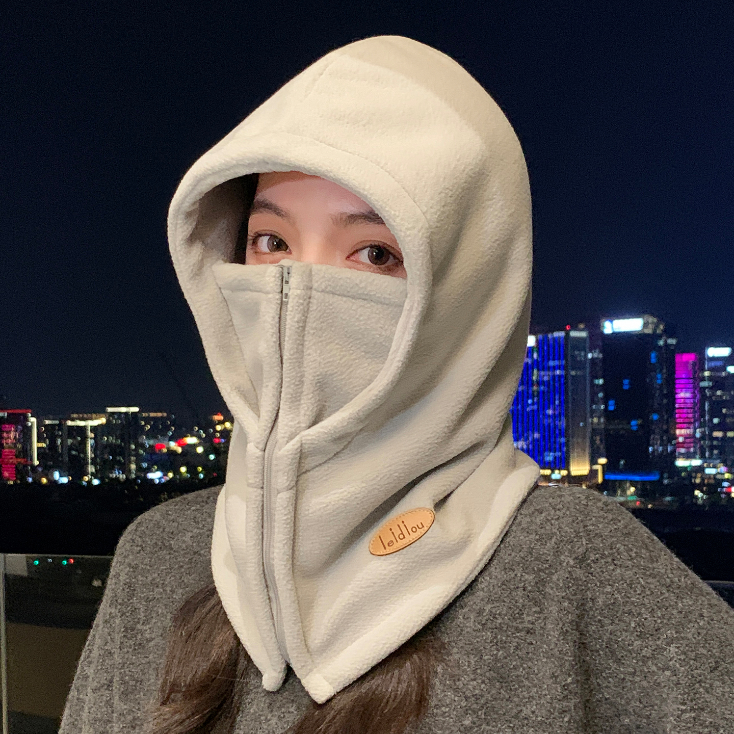 帽子女士冬季防寒护耳防风头套面罩围脖一体电动车骑行保暖包头帽