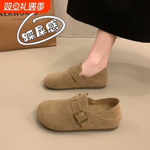 休闲豆豆乐福鞋 可踩两穿孕妇勃肯鞋 一脚蹬博肯单鞋 秋季 女2025新款
