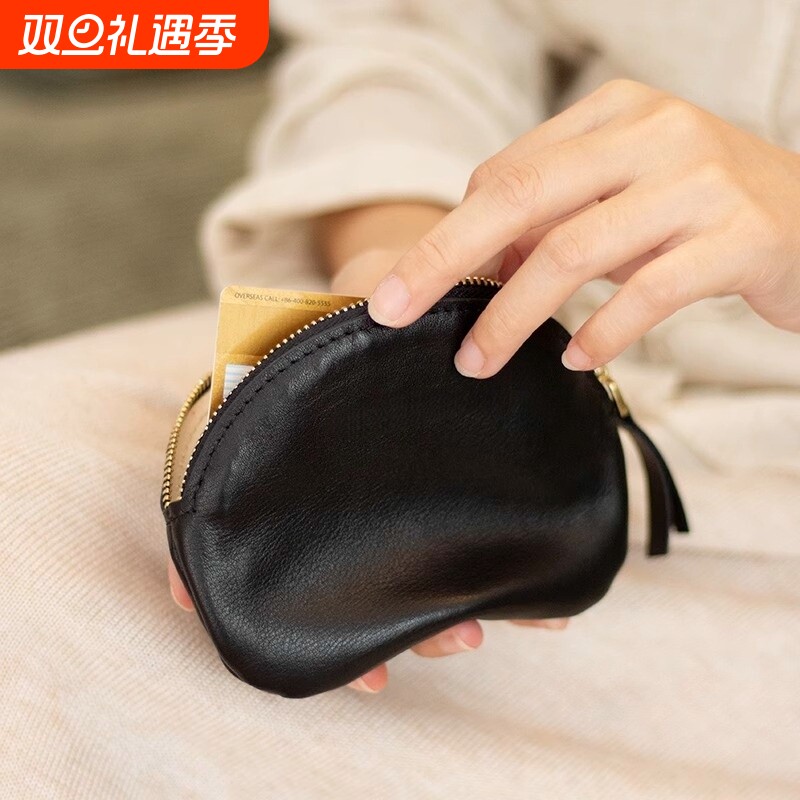 2025新款复古迷你拉链零钱手拿包女简约日系口红硬币包便携零钱包