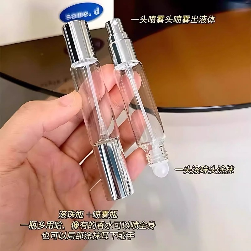 香水分装瓶双头喷雾瓶子滚珠花露水分装瓶替换瓶便携空瓶