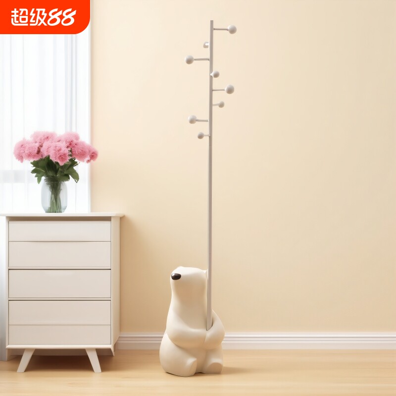 笨笨熊衣帽架儿童卡通挂衣服架子家用卧室立式落地挂衣架客厅收纳