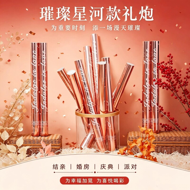 礼炮筒礼花瓣雨礼花筒结婚庆星河璀璨婚礼用品生日乔迁手持喷花筒图片