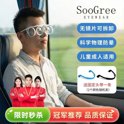 SooGree防晕车眼镜 儿童成人防眩晕眼镜 车载防眩晕眼镜