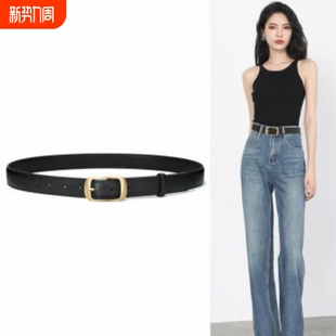 配直筒牛仔休闲腰带女 新款 复古女士真皮皮带简约百搭韩版 2026夏季