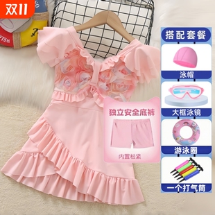 游泳衣海边度假儿童甜美泳衣 小女孩公主裙式 女童连体泳衣夏季 新款