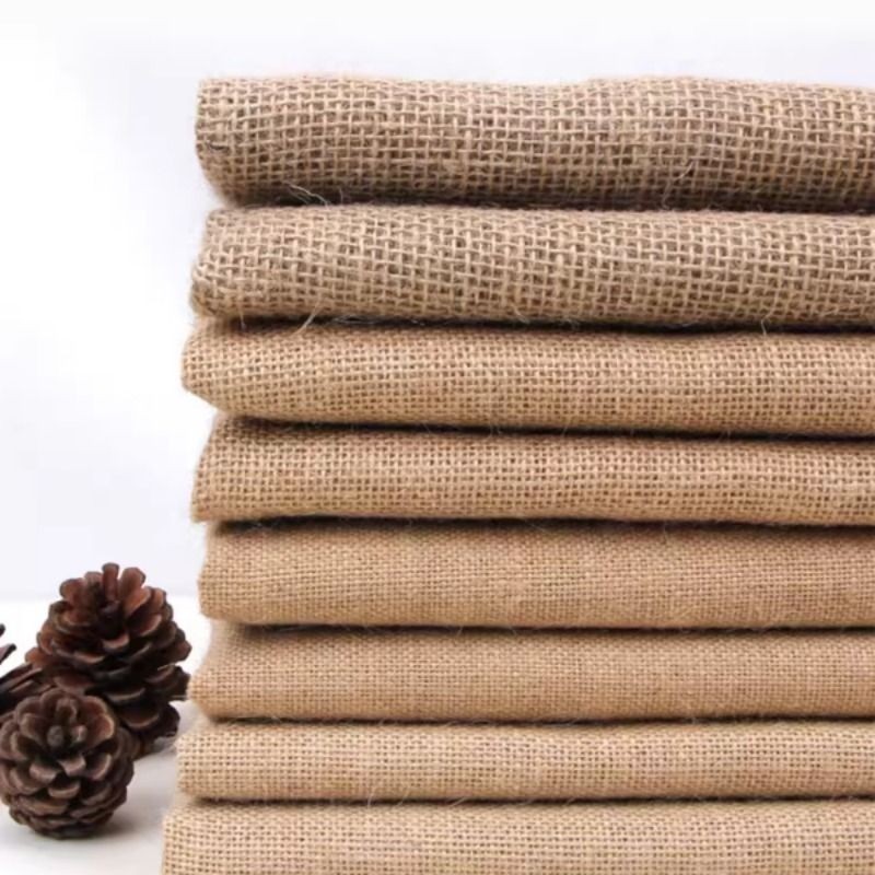 粗麻布布料加厚黄麻亚麻复古装饰幼儿园手工diy桌布老粗布麻袋布