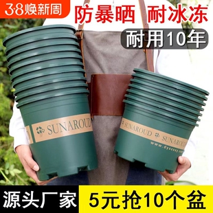 花盆家用2025塑料树脂多肉绿萝加仑盆栽加厚透气阳台耐用种植桌面