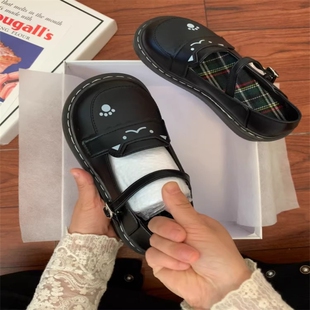 可爱小猫日系lolita圆头小皮鞋jk制服平底软妹百搭学生玛丽珍单鞋