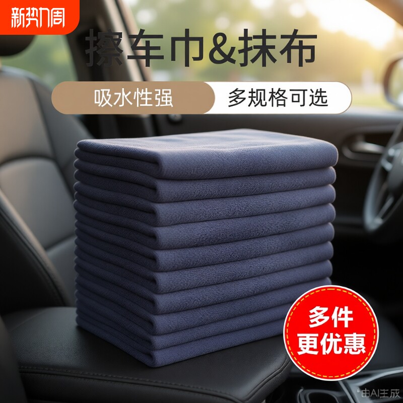 洗车毛巾擦车布加厚加大超强吸水内饰汽车专用不掉毛车用抹布车巾