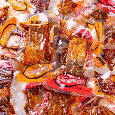 鱼山鱼海手撕鱼排香辣鱼尾巴湖南特产鱼块即食鱼干休闲小吃零食品